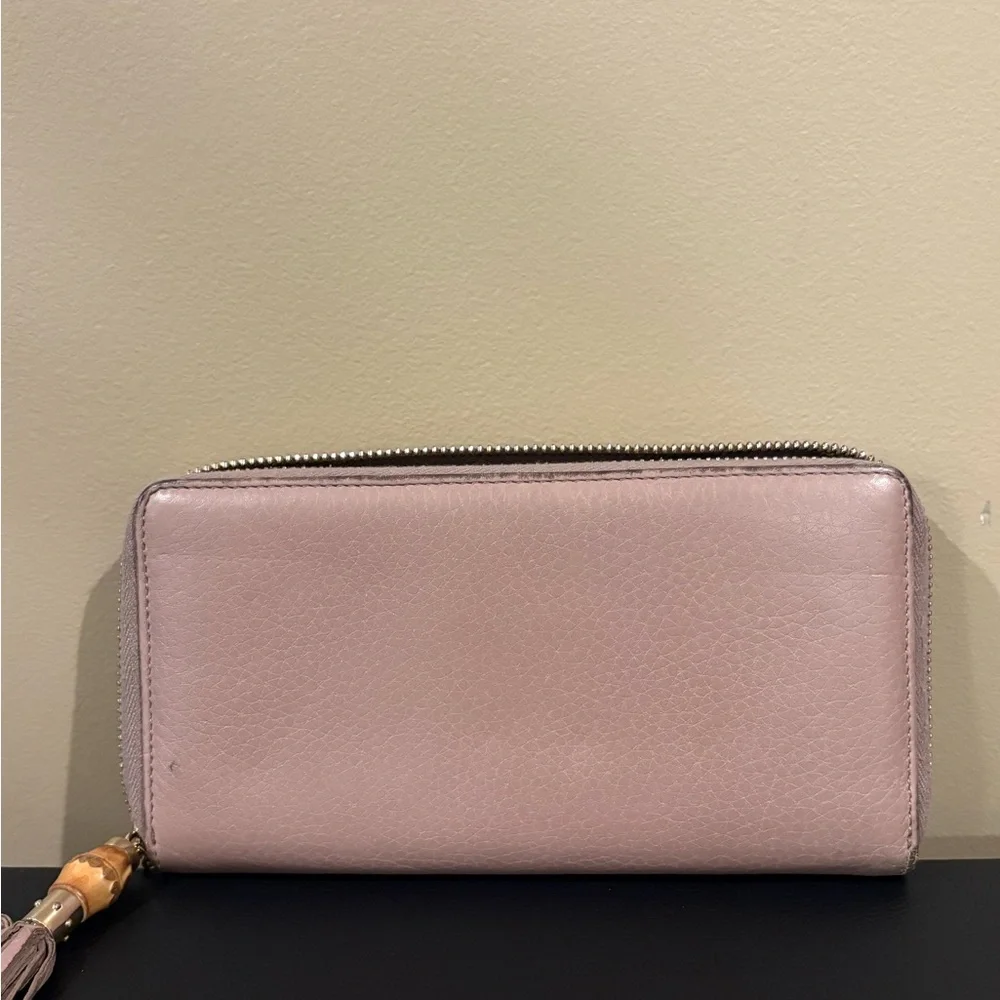 Gucci Bamboo Zip Around Continental Wallet | Mauve / Dusty Pink - Picture 4 of 10